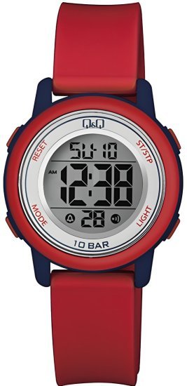 שעון יד דיגיטלי לילדים עם רצועת סיליקון Q&Q M208J002Y - צבע אדום