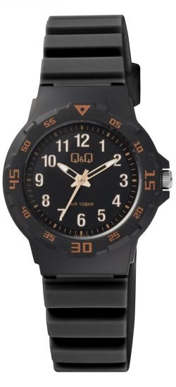 שעון יד אנלוגי לילדים עם רצועת שרף Q&Q VR19J019Y - צבע שחור
