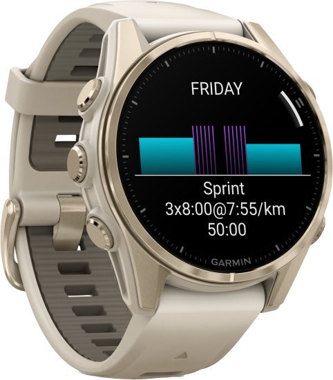 שעון חכם Garmin Fenix 8 AMOLED Sapphire 43mm - אפור ערפל עם רצועת חול - כולל תמיכה מלאה בעברית - אחריות יבואן רשמי על ידי רונלייט