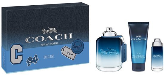 מארז בושם לגבר 100 מ''ל Coach Blue או דה טואלט E.D.T + בושם 15מ"ל + ג'ל רחצה 100 מ"ל
