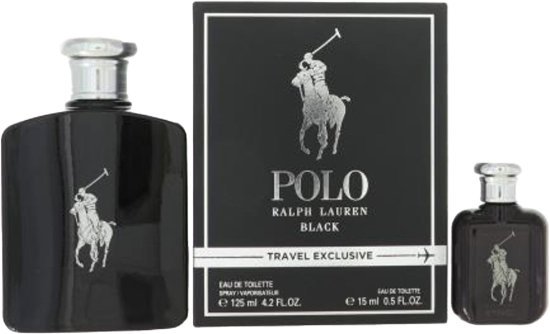 מארז בושם לגבר 125 מ''ל Ralph Lauren Polo Black או דה טואלט‏ E.D.T + בושם 15 מ"ל