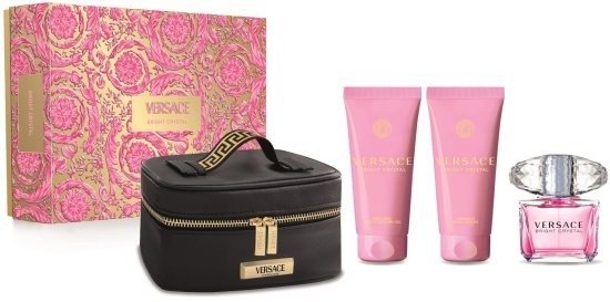 מארז בושם לאישה 90 מ''ל Versace Bright Crystal או דה טואלט E.D.T + ג'ל רחצה 100 מ''ל + תחליב גוף 100 מ''ל + תיק איפור