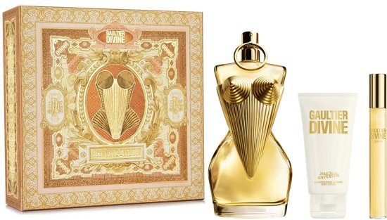 מארז בושם לאישה 100 מ''ל Jean Paul Gaultier Divine או דה פרפיום E.D.P + בושם 10 מ''ל + תחליב גוף 75 מ''ל