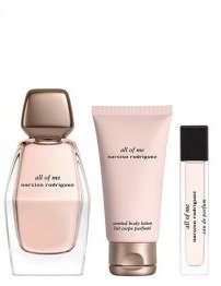 מארז בושם לאישה 90 מ''ל Narciso Rodriguez All OF Me או דה פרפיום E.D.P + בושם 10 מ''ל + תחליב רחצה 50 מ''ל