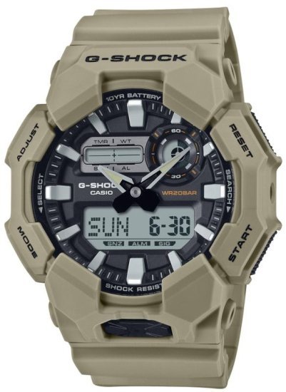 שעון יד אנלוגי-דיגיטלי משולב לגברים Casio G-Shock GA-010-5ADR - צבע חאקי