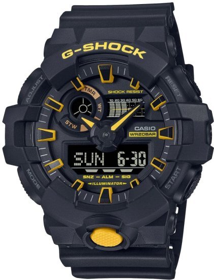 שעון יד אנלוגי-דיגיטלי משולב לגברים Casio G-Shock GA-700CY-1ADR - צבע שחור