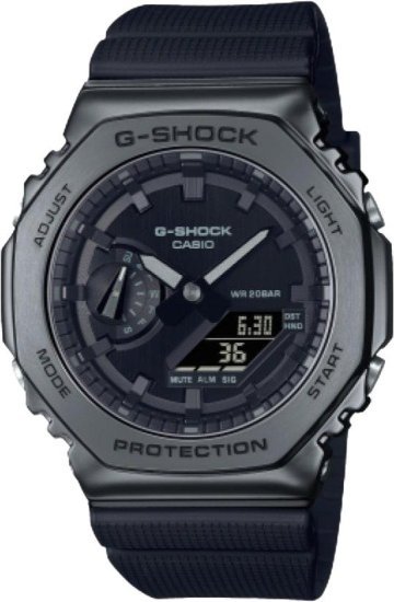 שעון יד אנלוגי-דיגיטלי משולב לגברים Casio G-Shock GM-2100BB-1ADR - צבע שחור