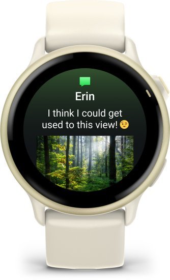 שעון חכם Garmin Vivoactive 6 - עם מארז אלומיניום בצבע זהב ירח ורצועת סיליקון בצבע שנהב - כולל ממשק מלא בעברית - שנתיים אחריות יבואן רשמי על ידי רונלייט