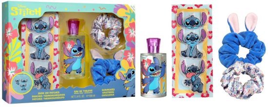 מארז בושם לבנות 100 מ''ל Air Val Stitch או דה טואלט E.D.T + אביזרי שיער ומדבקות