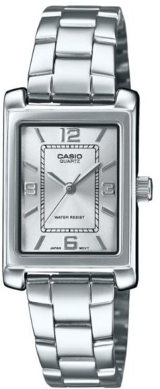 שעון יד אנלוגי לנשים עם רצועת Stainless Steel כסופה Casio LTP-1234DD-7ADF - צבע כסוף