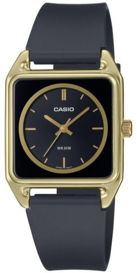 שעון יד אנלוגי יוניסקס עם רצועת סיליקון שחורה Casio MTP-B170-1EVDF - צבע שחור וזהב