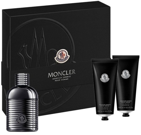 מארז בושם לגבר 100 מ''ל Moncler Sunrise Pour Homme או דה פרפיום E.D.P  + ג'ל רחצה 100 מ''ל + שמפו 100 מ''ל
