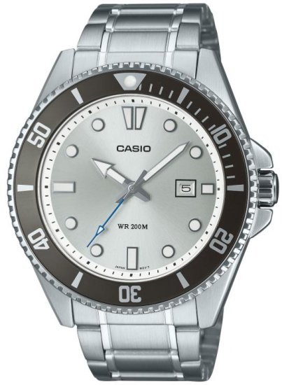 שעון יד אנלוגי לגברים עם רצועת Stainless Steel כסופה Casio MDV-107D-7AVDF - צבע כסוף