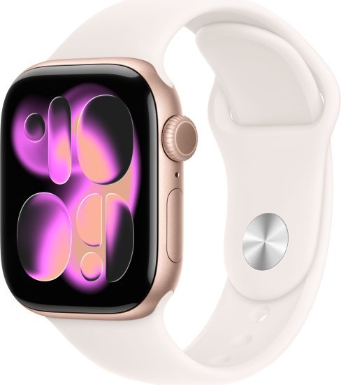 שעון חכם Apple Watch 42mm Series 11 GPS צבע שעון Rose Gold Aluminium צבע רצועה Light Blush Sport Band גודל רצועה M / L