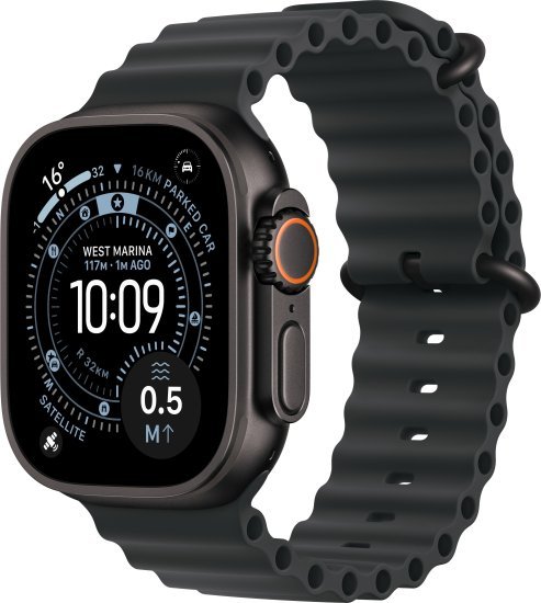 שעון חכם Apple Watch 49mm Ultra 3 GPS + Cellular צבע שעון Black Titanium צבע רצועה Black Ocean Band גודל רצועה One Size