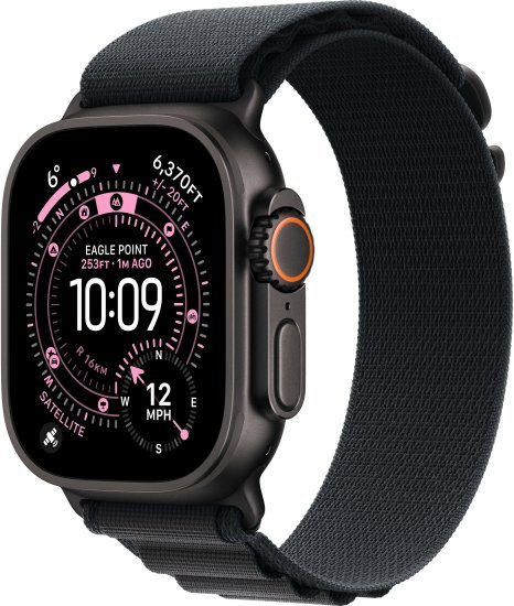 שעון חכם Apple Watch 49mm Ultra 3 GPS + Cellular צבע שעון Black Titanium צבע רצועה Black Alpine Loop גודל רצועה Medium