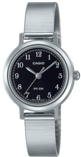 שעון יד אנלוגי לגברים עם רצועת Stainless Steel כסופה Casio LTP-B170D-1BVDF - צבע שחור