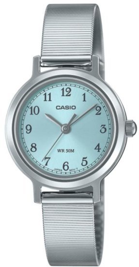 שעון יד אנלוגי לגברים עם רצועת Stainless Steel כסופה Casio LTP-B170D-2BVDF - צבע תכלת