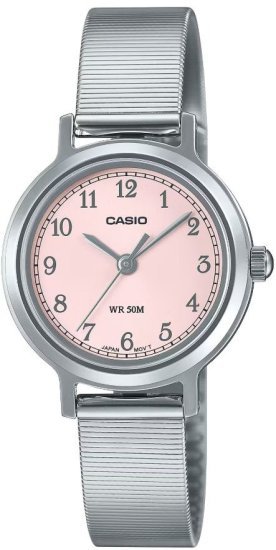 שעון יד אנלוגי לגברים עם רצועת Stainless Steel כסופה Casio LTP-B170D-4BVDF - צבע ורוד