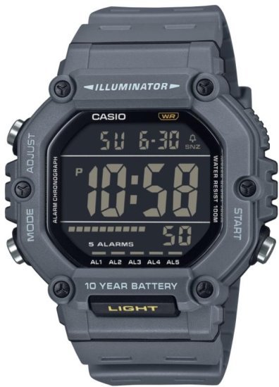 שעון יד דיגיטלי עם רצועת סיליקון Casio AE-1600H-8BVDF -  צבע אפור כהה