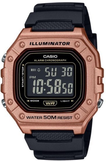 שעון יד דיגיטלי עם רצועת שרף Casio W-218HM-5BVDF -  צבע ברונזה
