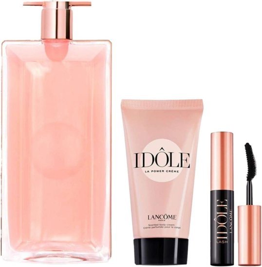 מארז בושם לאישה 100 מ''ל Lancome Idole או דה פרפיום E.D.P + קרם גוף 50 מ''ל + מסקרה 2.5 מ''ל