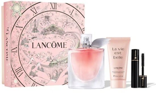 מארז בושם לאישה 100 מ''ל Lancome La Vie Est Belle או דה פרפיום E.D.P + קרם גוף 50 מ''ל + מסקרה 2 מ''ל