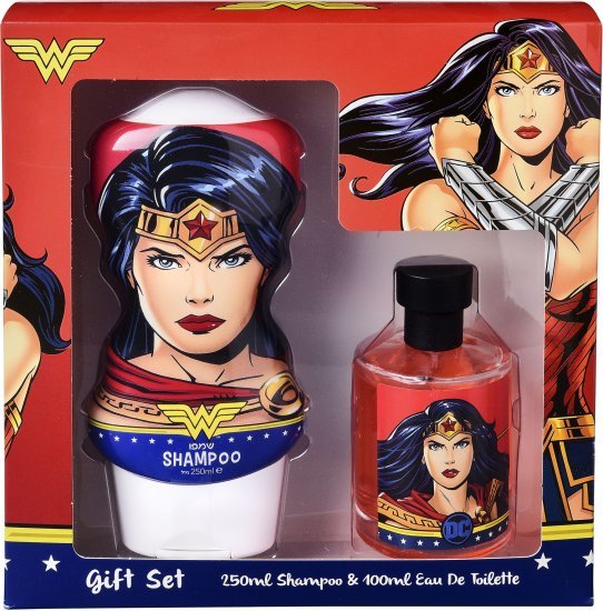 מציאון ועודפים - מארז בושם לילדים 100 מ''ל DC Kids Wonder Woman או דה טואלט E.D.T + שמפו 250 מ''ל