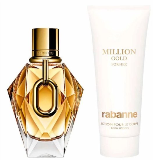 מארז בושם לאישה 90 מ''ל Paco Rabanne Million Gold או דה פרפיום E.D.P  + תחליב גוף 100 מ''ל