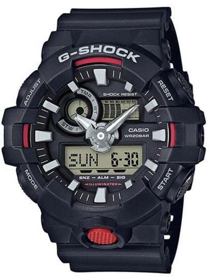 שעון יד אנלוגי-דיגיטלי משולב לגברים Casio G-Shock GA-700-1ADR - צבע שחור