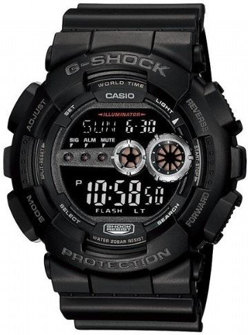 שעון יד דיגיטלי לגברים עם רצועת שרף Casio G-Shock GD-100-1BDR - צבע שחור